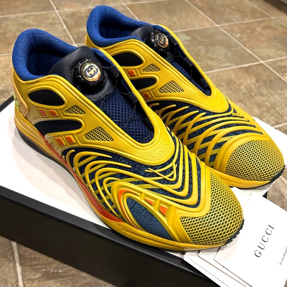 Gucci Ultrapace R yellow/ blue size 10 Us retail $900 - Picture 1 of 7